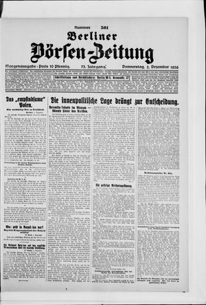 Berliner Börsen-Zeitung vom 02.12.1926