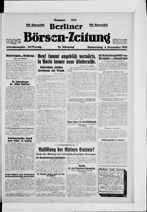 Berliner Börsen-Zeitung vom 09.12.1926