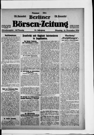 Berliner Börsen-Zeitung vom 21.12.1926