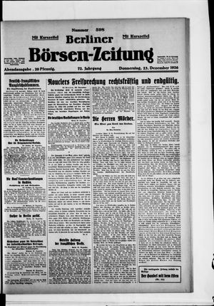 Berliner Börsen-Zeitung vom 23.12.1926
