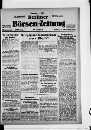 Berliner Börsen-Zeitung vom 27.12.1926