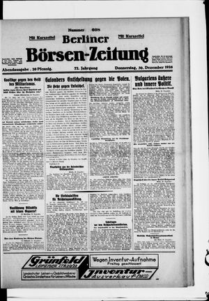 Berliner Börsen-Zeitung vom 30.12.1926