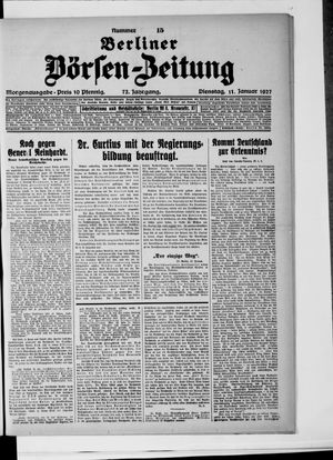 Berliner Börsen-Zeitung on Jan 11, 1927