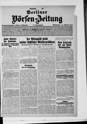 Berliner Börsen-Zeitung on Jan 12, 1927