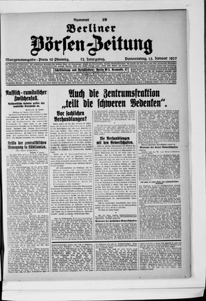 Berliner Börsen-Zeitung vom 13.01.1927