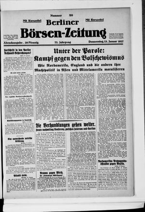 Berliner Börsen-Zeitung vom 13.01.1927