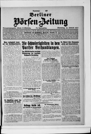 Berliner Börsen-Zeitung vom 18.01.1927
