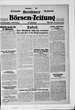 Berliner Börsen-Zeitung vom 19.01.1927