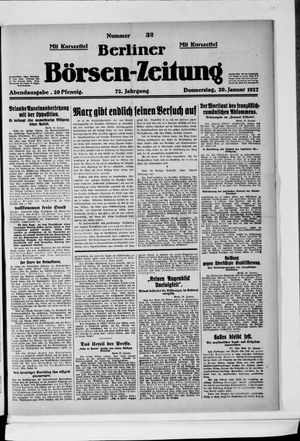 Berliner Börsen-Zeitung vom 20.01.1927