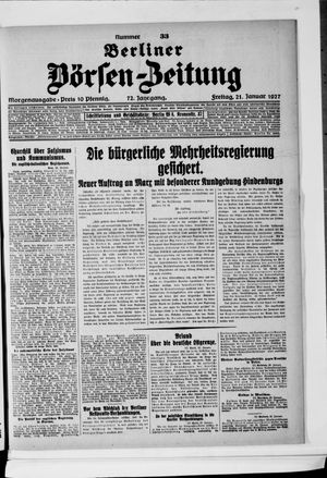 Berliner Börsen-Zeitung vom 21.01.1927