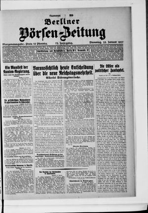 Berliner Börsen-Zeitung vom 25.01.1927