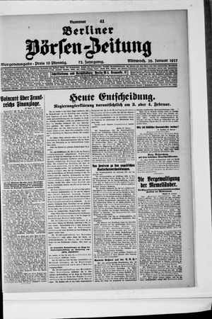 Berliner Börsen-Zeitung vom 26.01.1927
