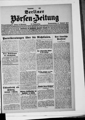 Berliner Börsen-Zeitung vom 27.01.1927