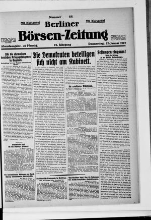 Berliner Börsen-Zeitung vom 27.01.1927