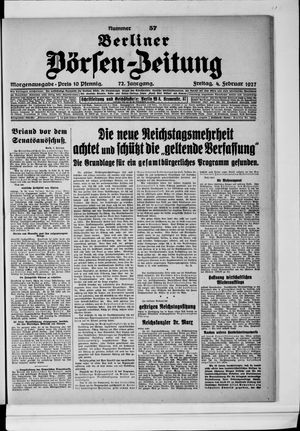 Berliner Börsen-Zeitung vom 04.02.1927