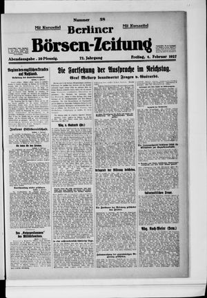 Berliner Börsen-Zeitung vom 04.02.1927