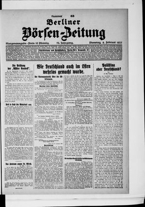 Berliner Börsen-Zeitung on Feb 8, 1927
