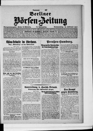 Berliner Börsen-Zeitung vom 10.02.1927