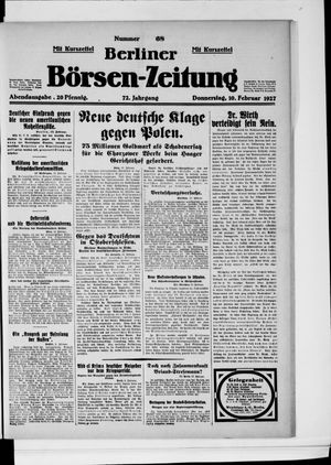 Berliner Börsen-Zeitung vom 10.02.1927