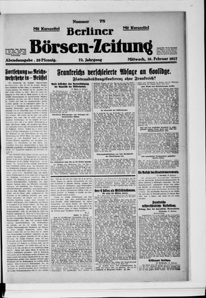 Berliner Börsen-Zeitung vom 16.02.1927