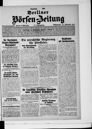 Berliner Börsen-Zeitung on Feb 23, 1927