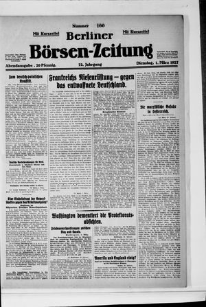 Berliner Börsen-Zeitung vom 01.03.1927