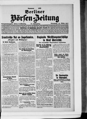 Berliner Börsen-Zeitung on Mar 22, 1927