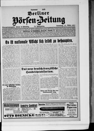 Berliner Börsen-Zeitung on Mar 27, 1927