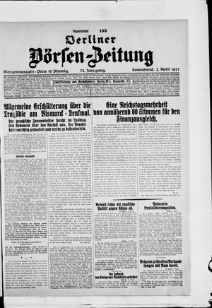 Berliner Börsen-Zeitung vom 02.04.1927