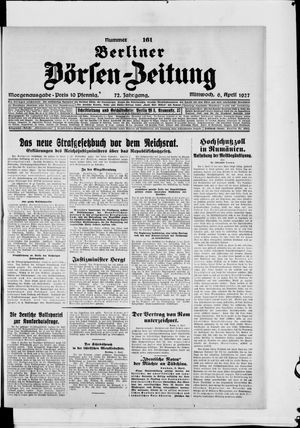 Berliner Börsen-Zeitung on Apr 6, 1927