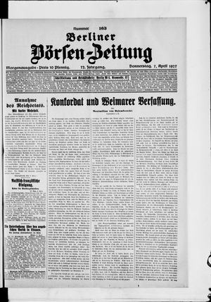 Berliner Börsen-Zeitung vom 07.04.1927