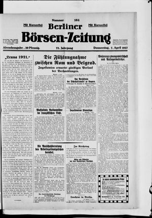 Berliner Börsen-Zeitung vom 07.04.1927