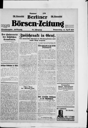 Berliner Börsen-Zeitung vom 14.04.1927
