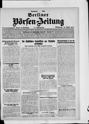 Berliner Börsen-Zeitung vom 20.04.1927