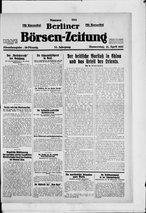 Berliner Börsen-Zeitung vom 21.04.1927