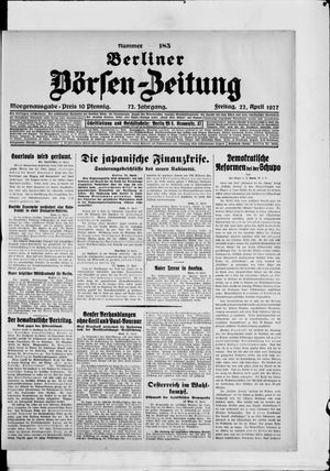 Berliner Börsen-Zeitung on Apr 22, 1927