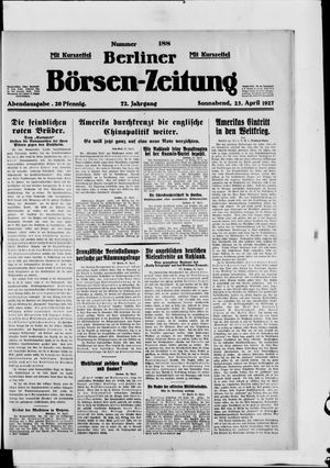 Berliner Börsen-Zeitung vom 23.04.1927