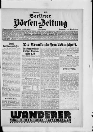 Berliner Börsen-Zeitung on Apr 24, 1927