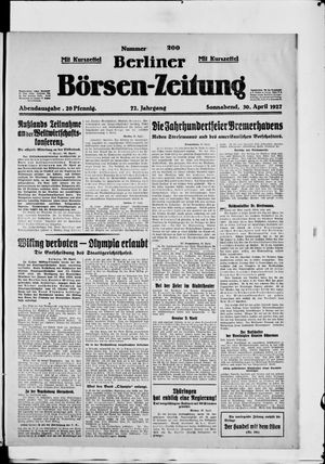 Berliner Börsen-Zeitung vom 30.04.1927