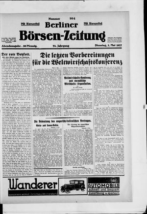 Berliner Börsen-Zeitung on May 3, 1927