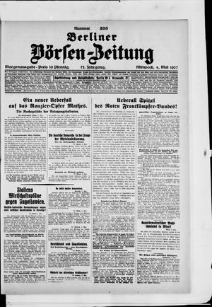 Berliner Börsen-Zeitung vom 04.05.1927
