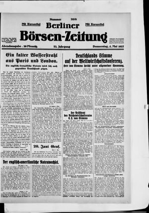 Berliner Börsen-Zeitung on May 5, 1927