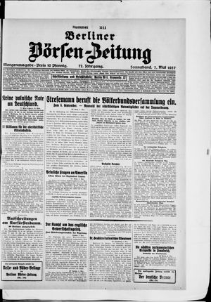Berliner Börsen-Zeitung vom 07.05.1927