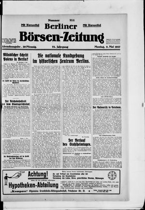 Berliner Börsen-Zeitung on May 9, 1927