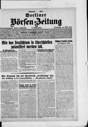 Berliner Börsen-Zeitung vom 10.05.1927