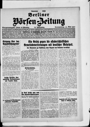 Berliner Börsen-Zeitung vom 12.05.1927