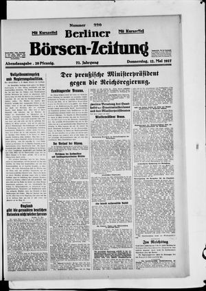 Berliner Börsen-Zeitung vom 12.05.1927