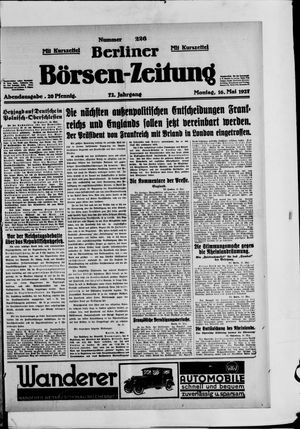 Berliner Börsen-Zeitung vom 16.05.1927
