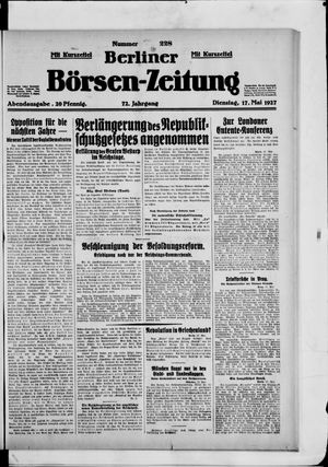 Berliner Börsen-Zeitung vom 17.05.1927