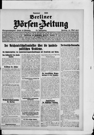 Berliner Börsen-Zeitung vom 20.05.1927